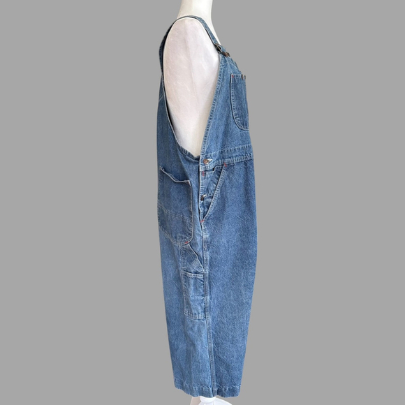 Big Mac Vintage Denim Overall Shorts 80s Blue - Picture 6 of 16